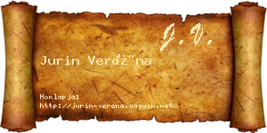 Jurin Veréna névjegykártya